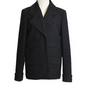 Chanel Black Tweed Wool Jacket Size FR 40